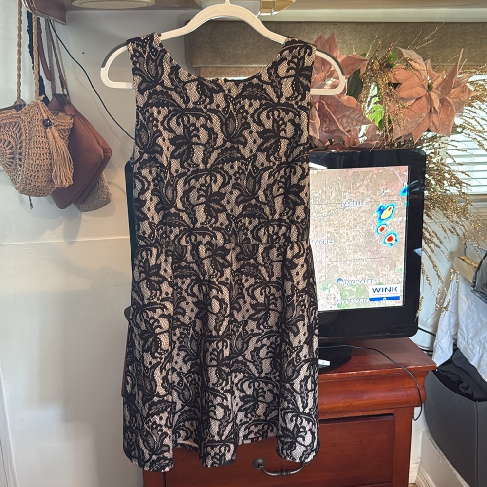HEART SOUL SIZE M Elegant Black and cream Mini dress - Picture 10 of 11